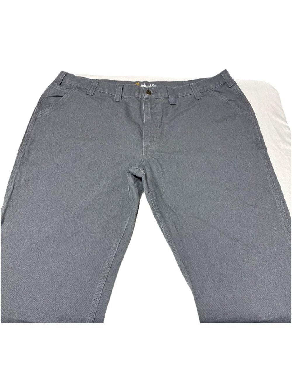 VTG Carhartt B12 Onyx Gray Canvas Work Pants 44x30 Discontinued Dungaree NWOT